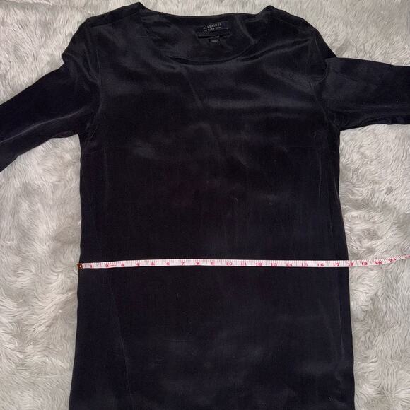 AllSaints Black Neely Silk Dress Size 2 - Picture 11 of 12